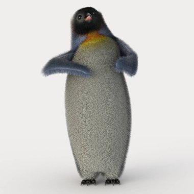 Çizgi film pengueninin 3D görüntüsü