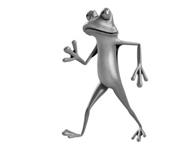 Komik kurbağanın 3 boyutlu çizimi