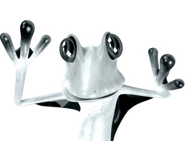 Komik kurbağanın 3 boyutlu çizimi