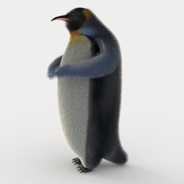 Çizgi film pengueninin 3D görüntüsü