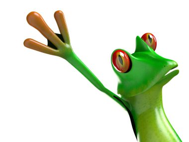 Komik kurbağanın 3 boyutlu çizimi