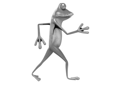 Komik kurbağanın 3 boyutlu çizimi