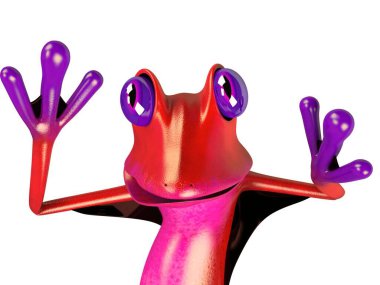 Komik kurbağanın 3 boyutlu çizimi