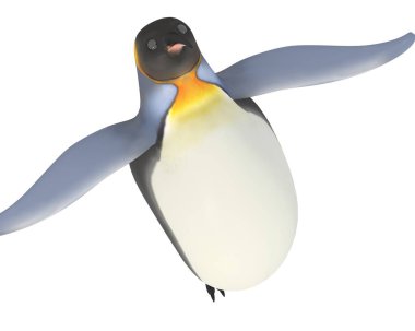 Çizgi film pengueninin 3D görüntüsü