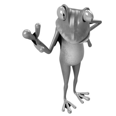 Komik kurbağanın 3 boyutlu çizimi