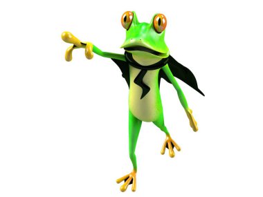 Komik kurbağanın 3 boyutlu çizimi