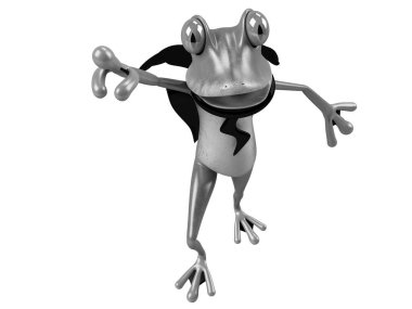 Komik kurbağanın 3 boyutlu çizimi