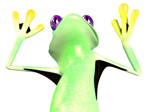 有趣青蛙的3D例证 — 图库照片