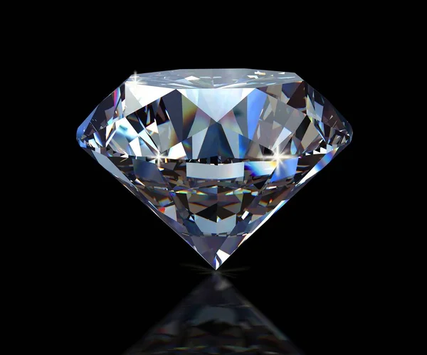 Diamante Isolado Sobre Fundo Preto — Fotografia de Stock