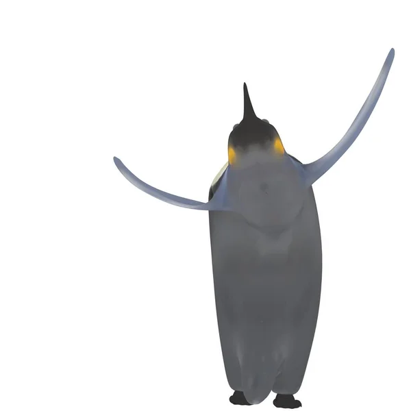 一个可爱企鹅的3D渲染 — 图库照片