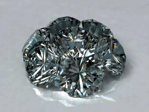 Διαμάντι Από Διαμάντια Που Απομονώνονται Λευκό Φόντο — Φωτογραφία Αρχείου