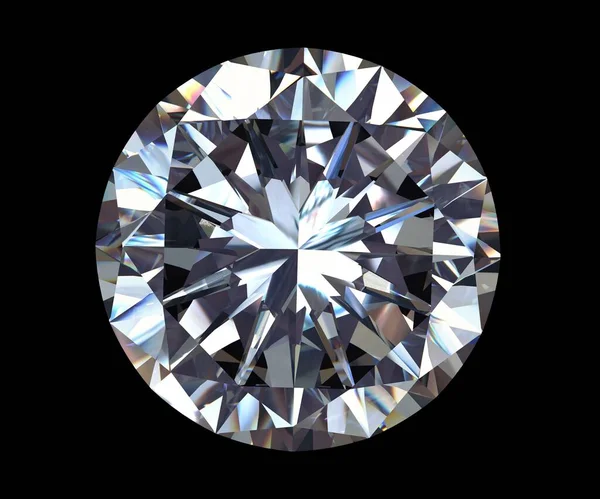 Hermoso Diamante Aislado Sobre Fondo Negro — Foto de Stock