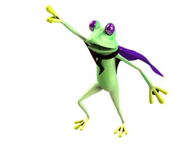 Komik kurbağanın 3 boyutlu çizimi