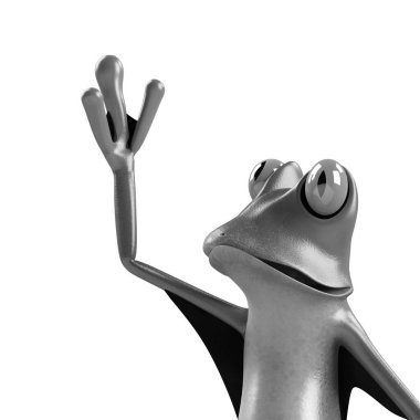 Komik kurbağanın 3 boyutlu çizimi