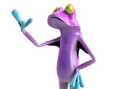 Komik kurbağanın 3 boyutlu çizimi