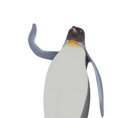 Sevimli bir penguenin 3D görüntüsü 