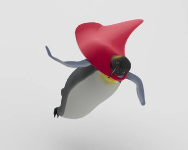 Çizgi film penguenlerinin 3D çizimi