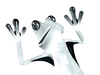 Komik kurbağanın 3 boyutlu çizimi