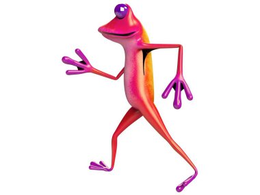 Komik kurbağanın 3 boyutlu çizimi