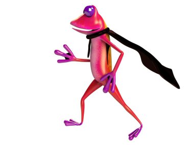 Komik kurbağanın 3 boyutlu çizimi