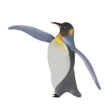 Sevimli bir penguenin 3D görüntüsü 