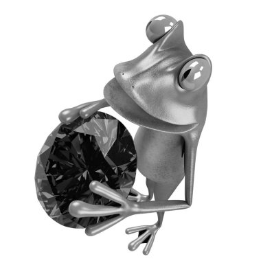 Komik kurbağanın 3 boyutlu çizimi