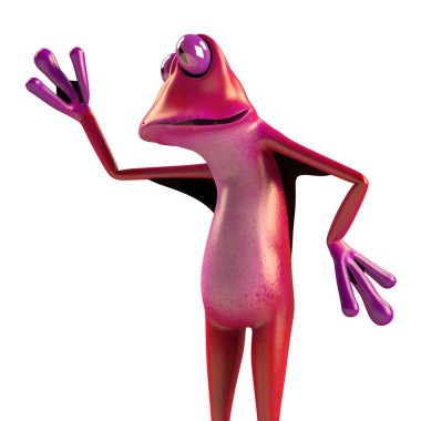 Komik kurbağanın 3 boyutlu çizimi