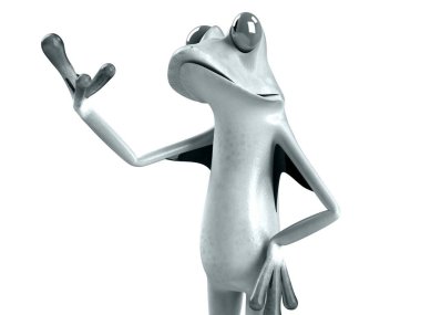 Komik kurbağanın 3 boyutlu çizimi