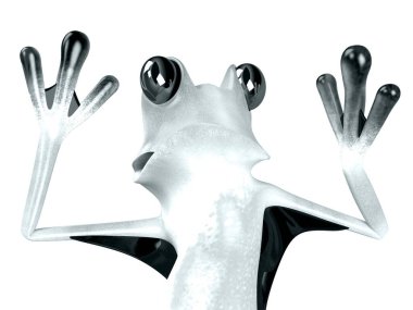 Komik kurbağanın 3 boyutlu çizimi