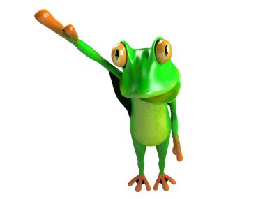Komik kurbağanın 3 boyutlu çizimi