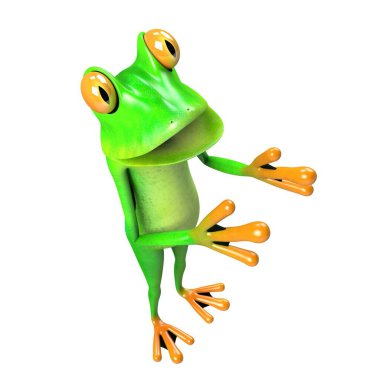 Komik kurbağanın 3 boyutlu çizimi