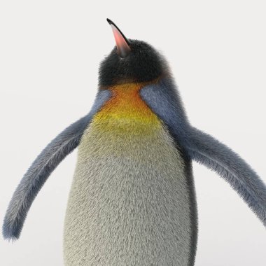 Çizgi film pengueninin 3D görüntüsü
