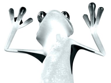 Komik kurbağanın 3 boyutlu çizimi