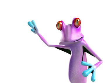 Komik kurbağanın 3 boyutlu çizimi