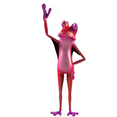 Komik kurbağanın 3 boyutlu çizimi