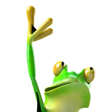 Komik kurbağanın 3 boyutlu çizimi
