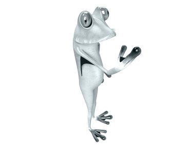 Komik kurbağanın 3 boyutlu çizimi