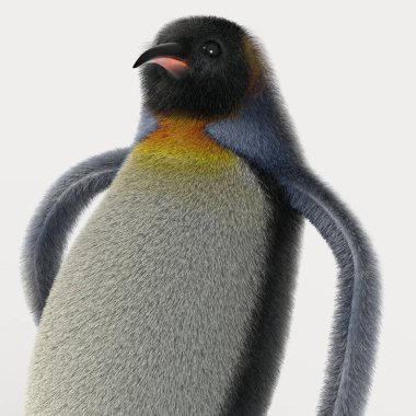 Çizgi film pengueninin 3D görüntüsü