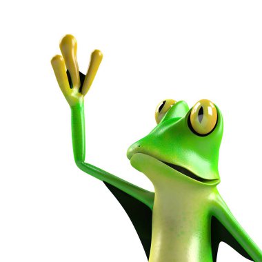 Komik kurbağanın 3 boyutlu çizimi