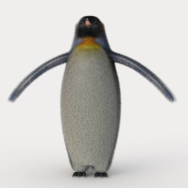 Çizgi film pengueninin 3D görüntüsü