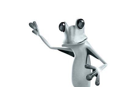 Komik kurbağanın 3 boyutlu çizimi