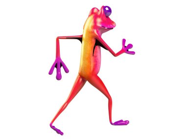 Komik kurbağanın 3 boyutlu çizimi