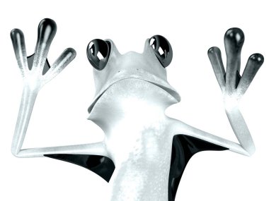 Komik kurbağanın 3 boyutlu çizimi