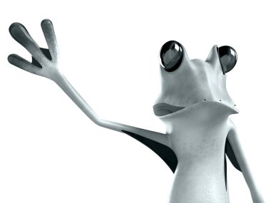 Komik kurbağanın 3 boyutlu çizimi