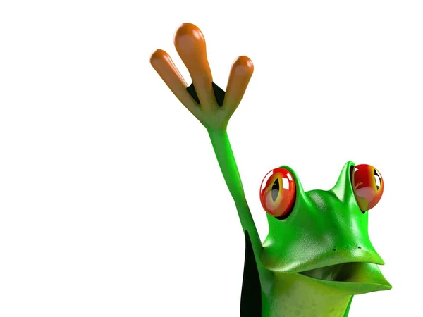 面白いカエルの3Dイラスト — ストック写真