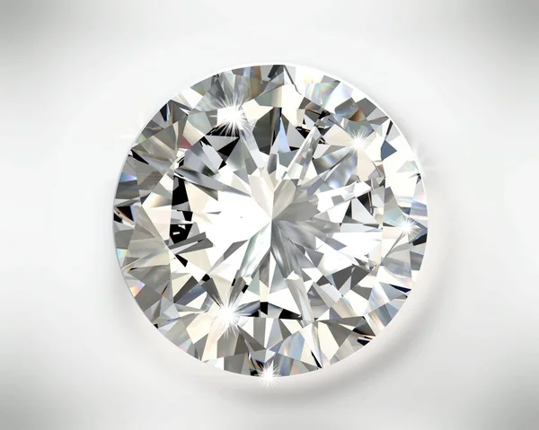 Bague Diamant Avec Diamants Isolés Sur Fond Blanc — Photo