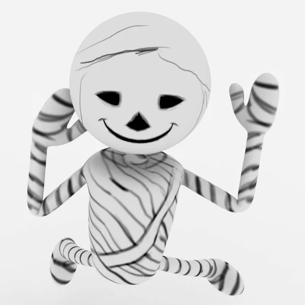 Halloween Caricatura Elegante Moderno Personaje Momia —  Fotos de Stock