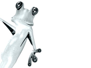 Komik kurbağanın 3 boyutlu çizimi