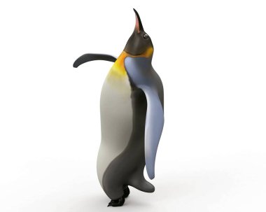 Çizgi film penguenlerinin 3D çizimi