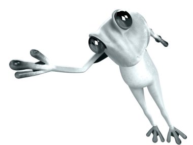 Komik kurbağanın 3 boyutlu çizimi